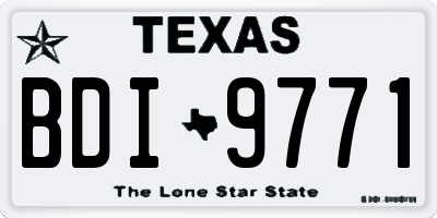 TX license plate BDI9771