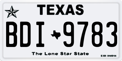 TX license plate BDI9783