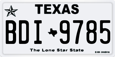 TX license plate BDI9785