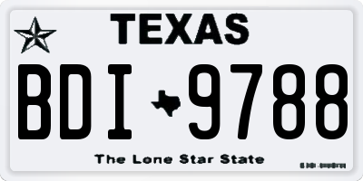 TX license plate BDI9788