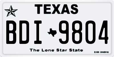 TX license plate BDI9804