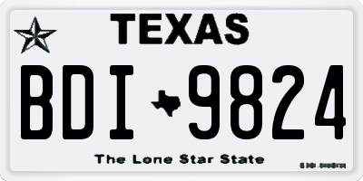 TX license plate BDI9824