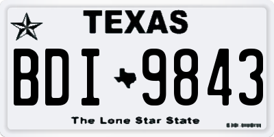 TX license plate BDI9843