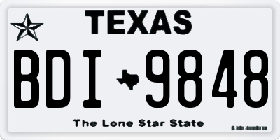 TX license plate BDI9848
