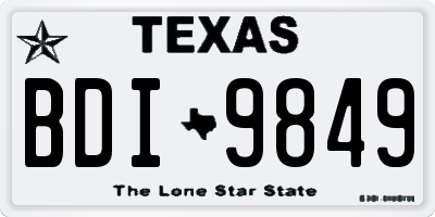 TX license plate BDI9849