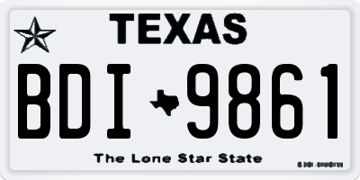 TX license plate BDI9861