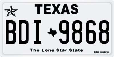 TX license plate BDI9868