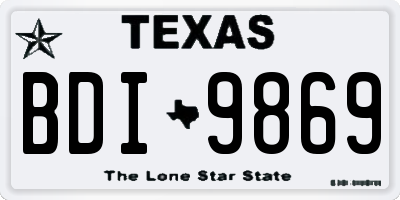 TX license plate BDI9869
