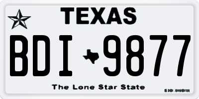 TX license plate BDI9877