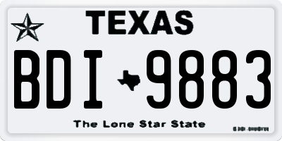 TX license plate BDI9883