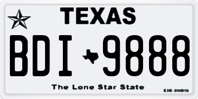TX license plate BDI9888