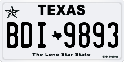 TX license plate BDI9893