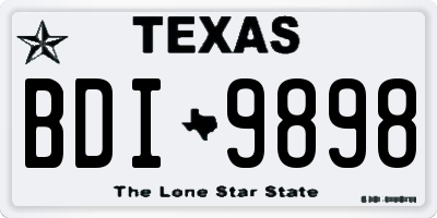 TX license plate BDI9898