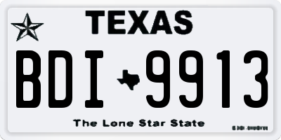 TX license plate BDI9913