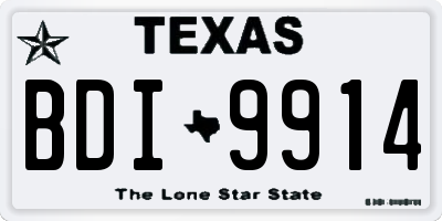 TX license plate BDI9914