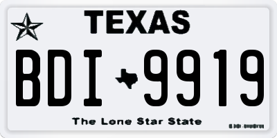TX license plate BDI9919
