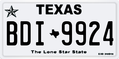 TX license plate BDI9924