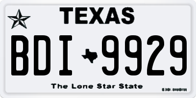 TX license plate BDI9929