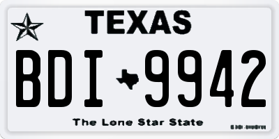 TX license plate BDI9942