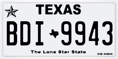 TX license plate BDI9943