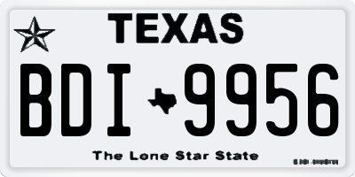TX license plate BDI9956