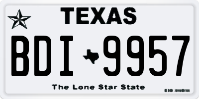 TX license plate BDI9957