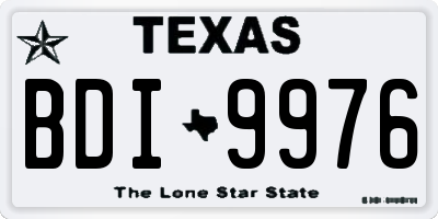 TX license plate BDI9976