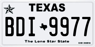 TX license plate BDI9977