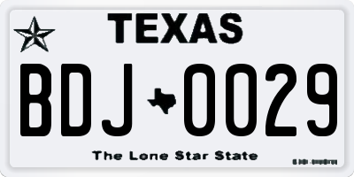TX license plate BDJ0029