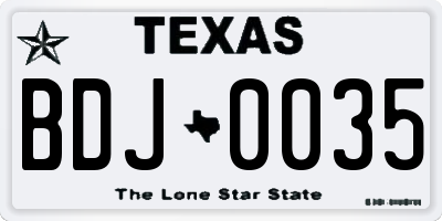 TX license plate BDJ0035