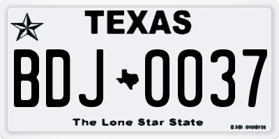 TX license plate BDJ0037