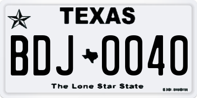TX license plate BDJ0040