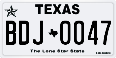 TX license plate BDJ0047