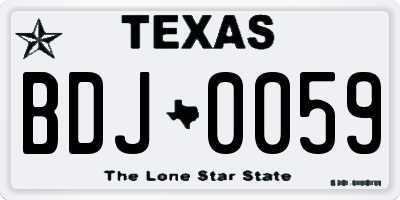TX license plate BDJ0059