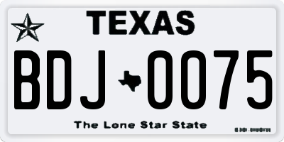 TX license plate BDJ0075