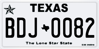 TX license plate BDJ0082