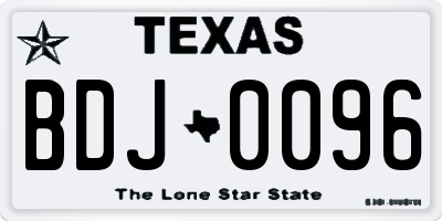 TX license plate BDJ0096