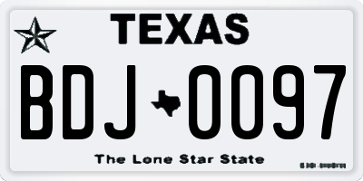TX license plate BDJ0097
