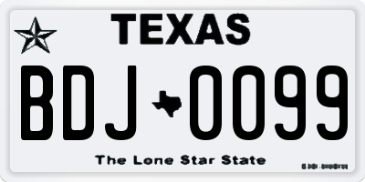 TX license plate BDJ0099