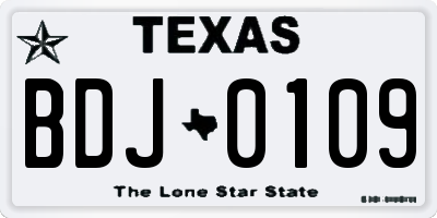 TX license plate BDJ0109