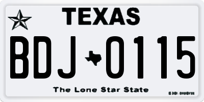 TX license plate BDJ0115