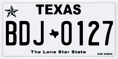 TX license plate BDJ0127