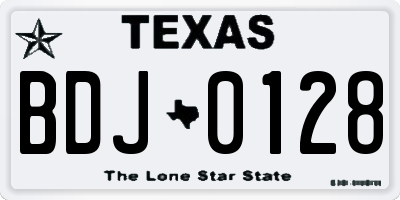 TX license plate BDJ0128