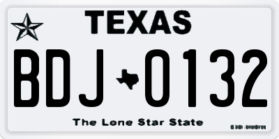 TX license plate BDJ0132
