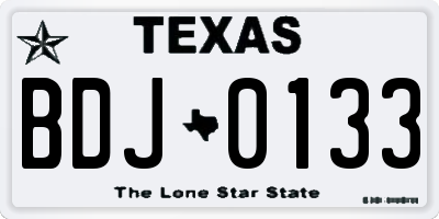 TX license plate BDJ0133