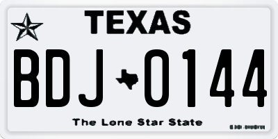 TX license plate BDJ0144