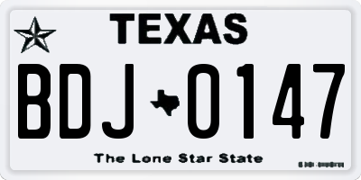 TX license plate BDJ0147