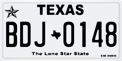 TX license plate BDJ0148