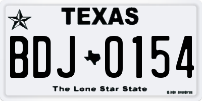 TX license plate BDJ0154
