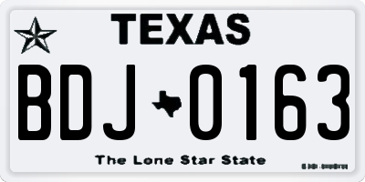 TX license plate BDJ0163